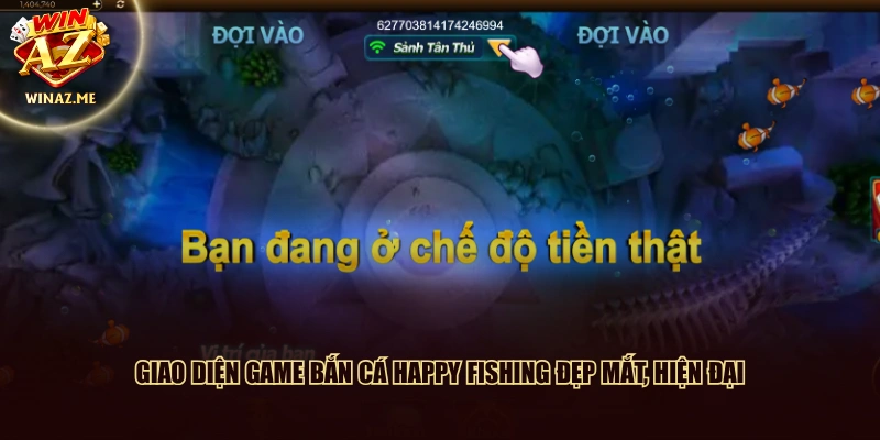 Giao diện game bắn cá happy fishing đẹp mắt, hiện đại