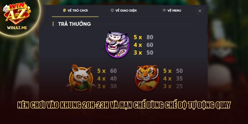 Nên chơi vào khung 20h-23h và hạn chế dùng chế độ tự động quay