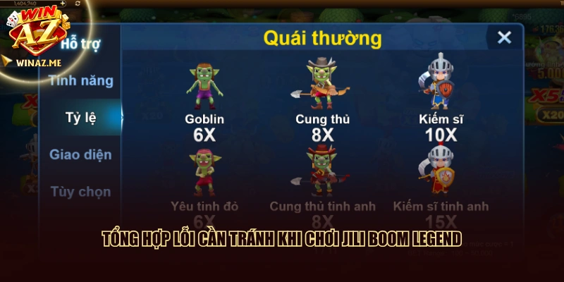 Tổng hợp lỗi cần tránh khi chơi JILI boom legend